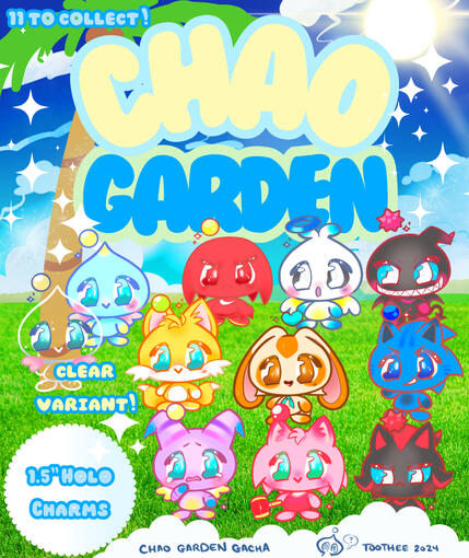 Chao Garden Rainbow Holo 2" Charms